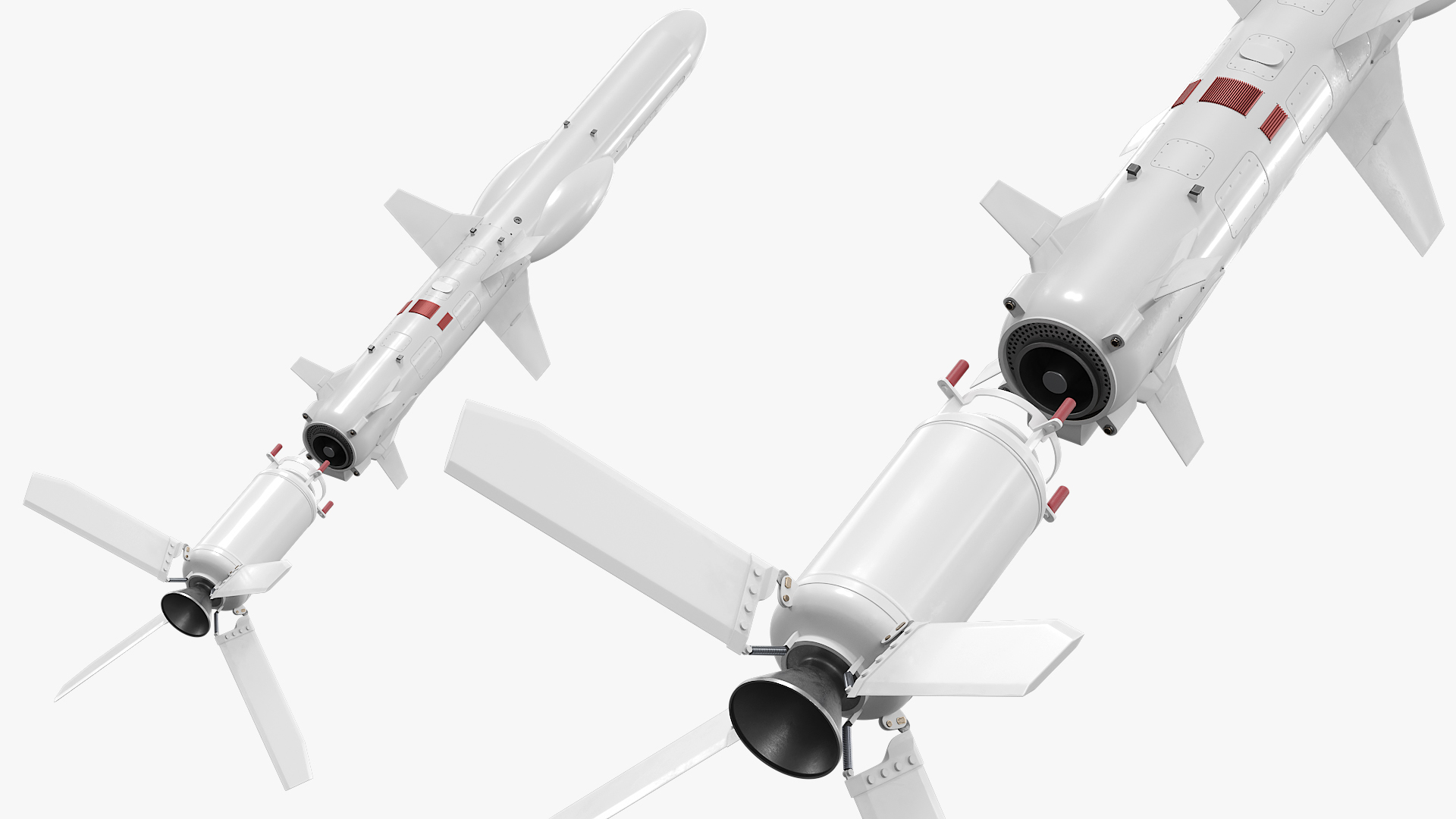 Guided Drone Missile with Foldable Fins - view 3