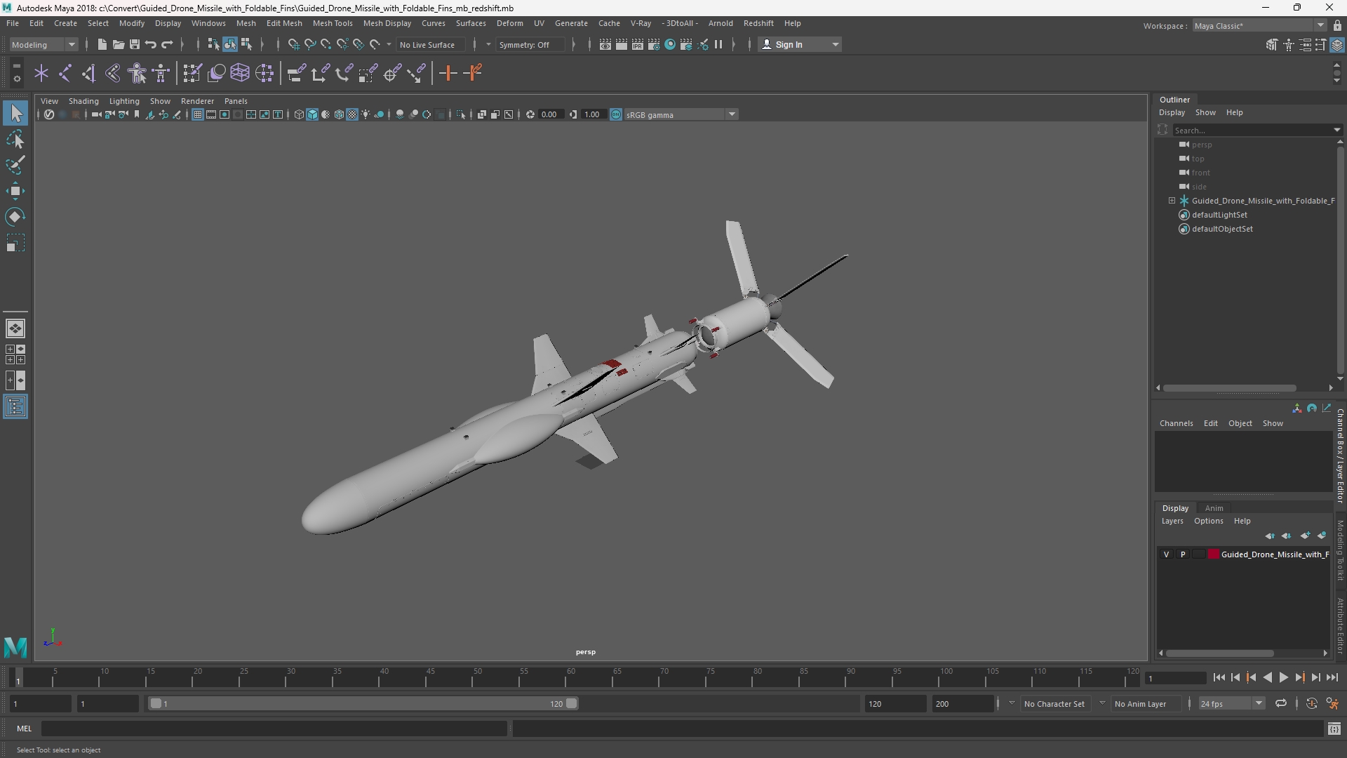 Guided Drone Missile with Foldable Fins - view 11