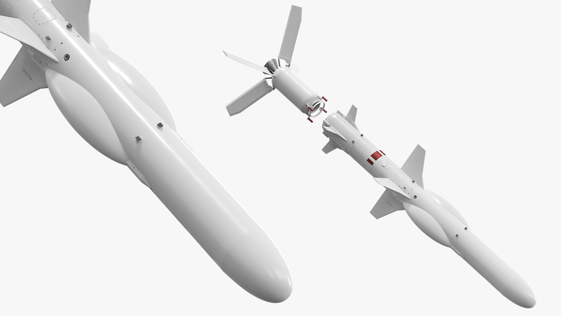 Guided Drone Missile with Foldable Fins - view 2