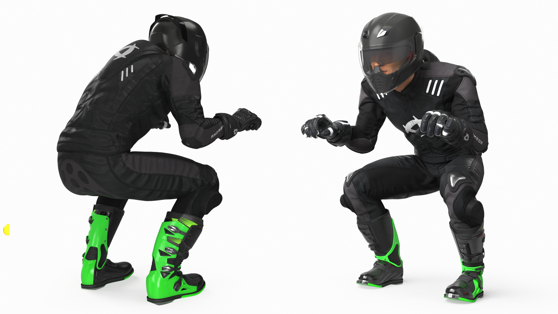 3D model Sport Motorcycle with Rider in Race Suit