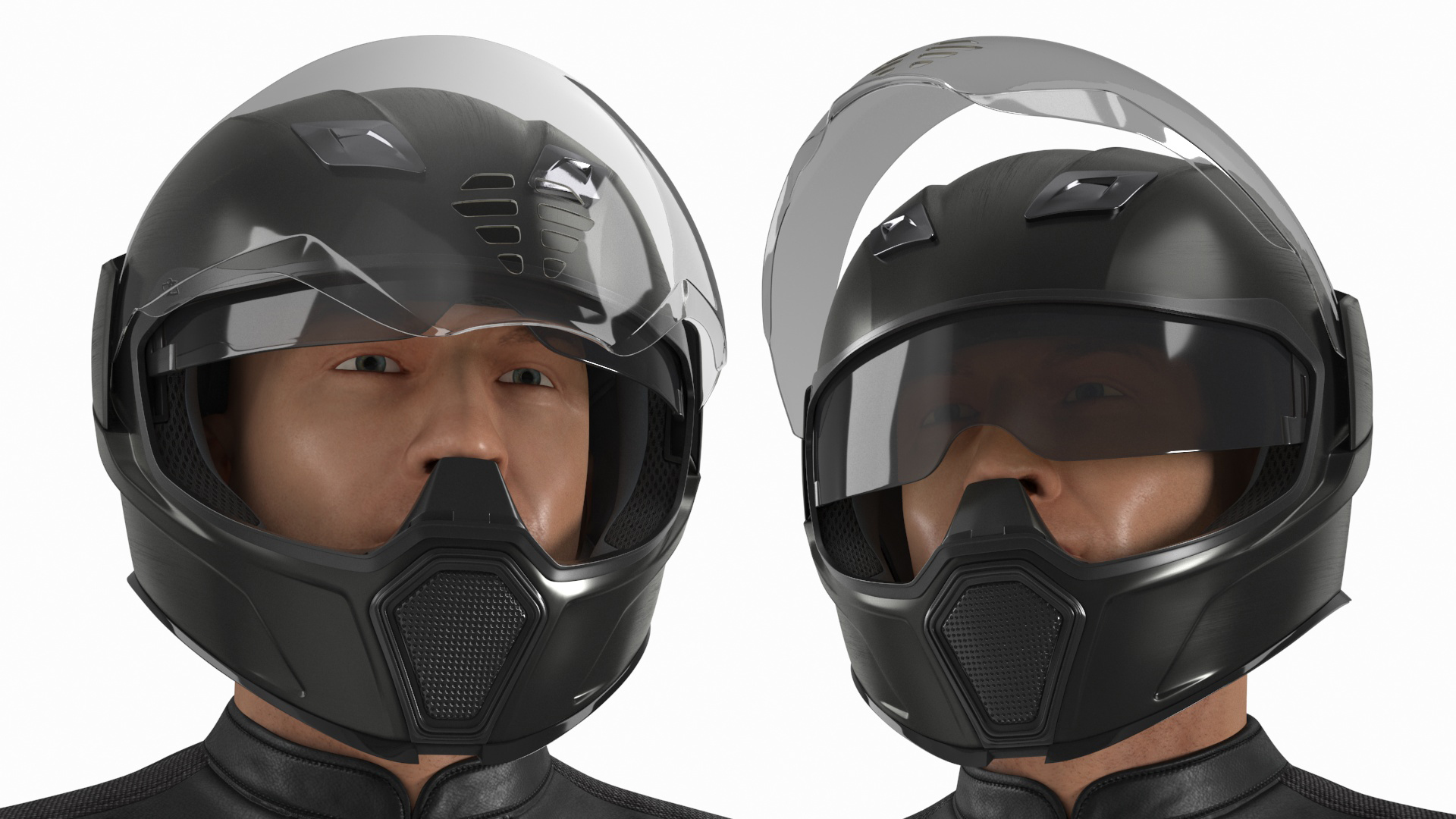 3D model Sport Motorcycle with Rider in Race Suit
