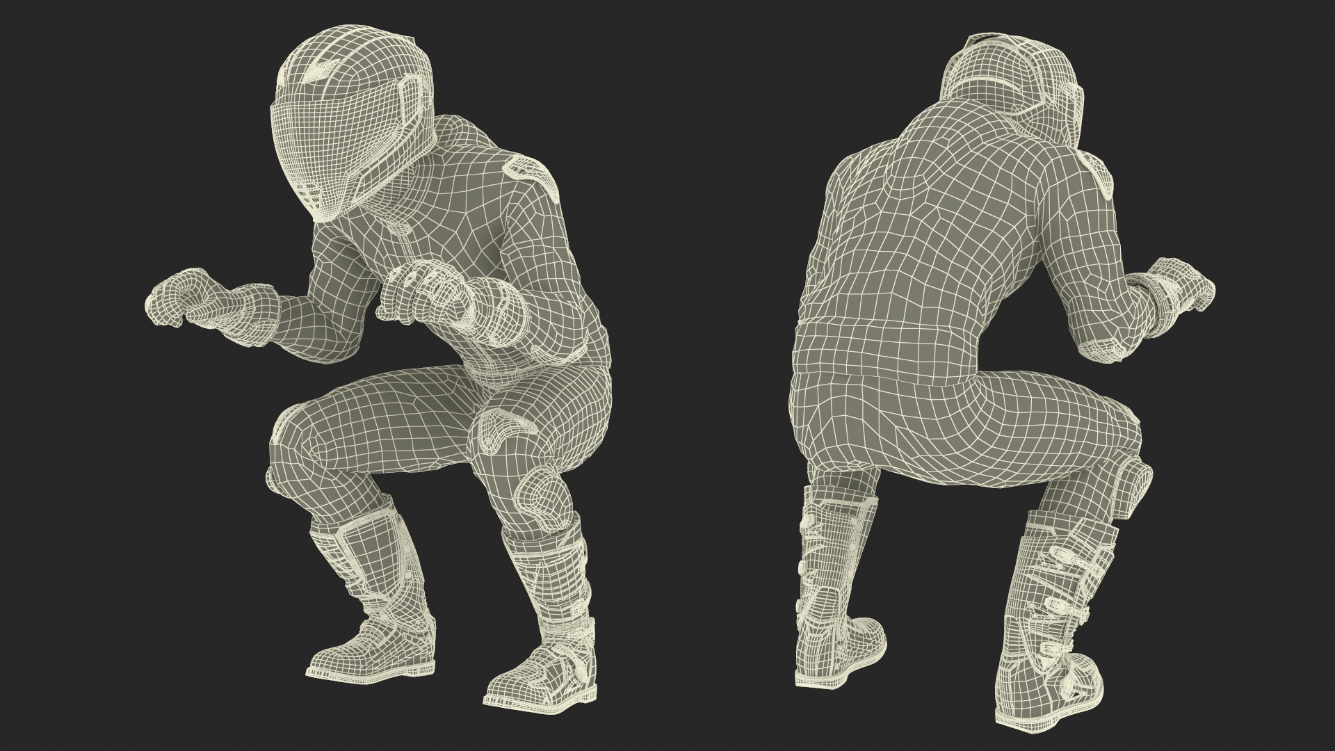 3D model Sport Motorcycle with Rider in Race Suit