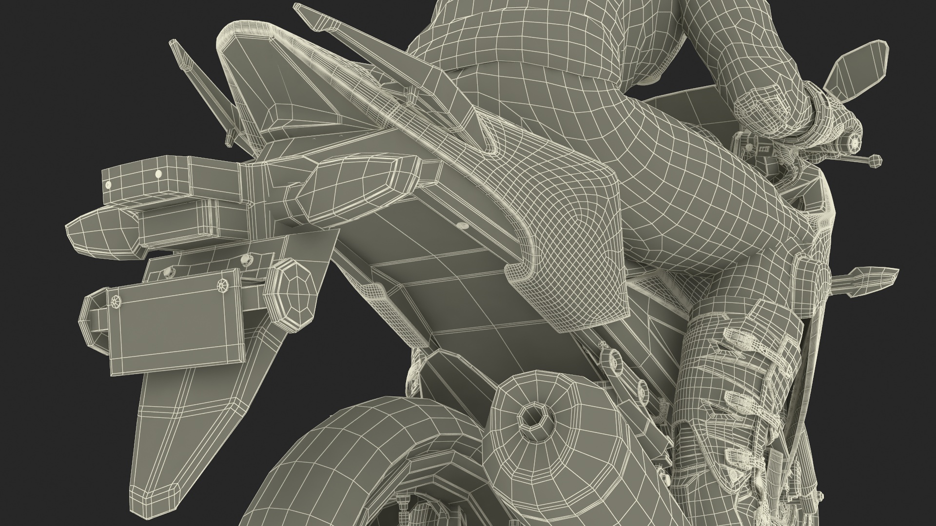 3D model Sport Motorcycle with Rider in Race Suit