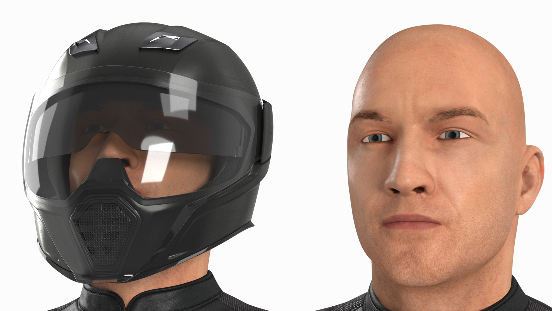 3D model Sport Motorcycle with Rider in Race Suit