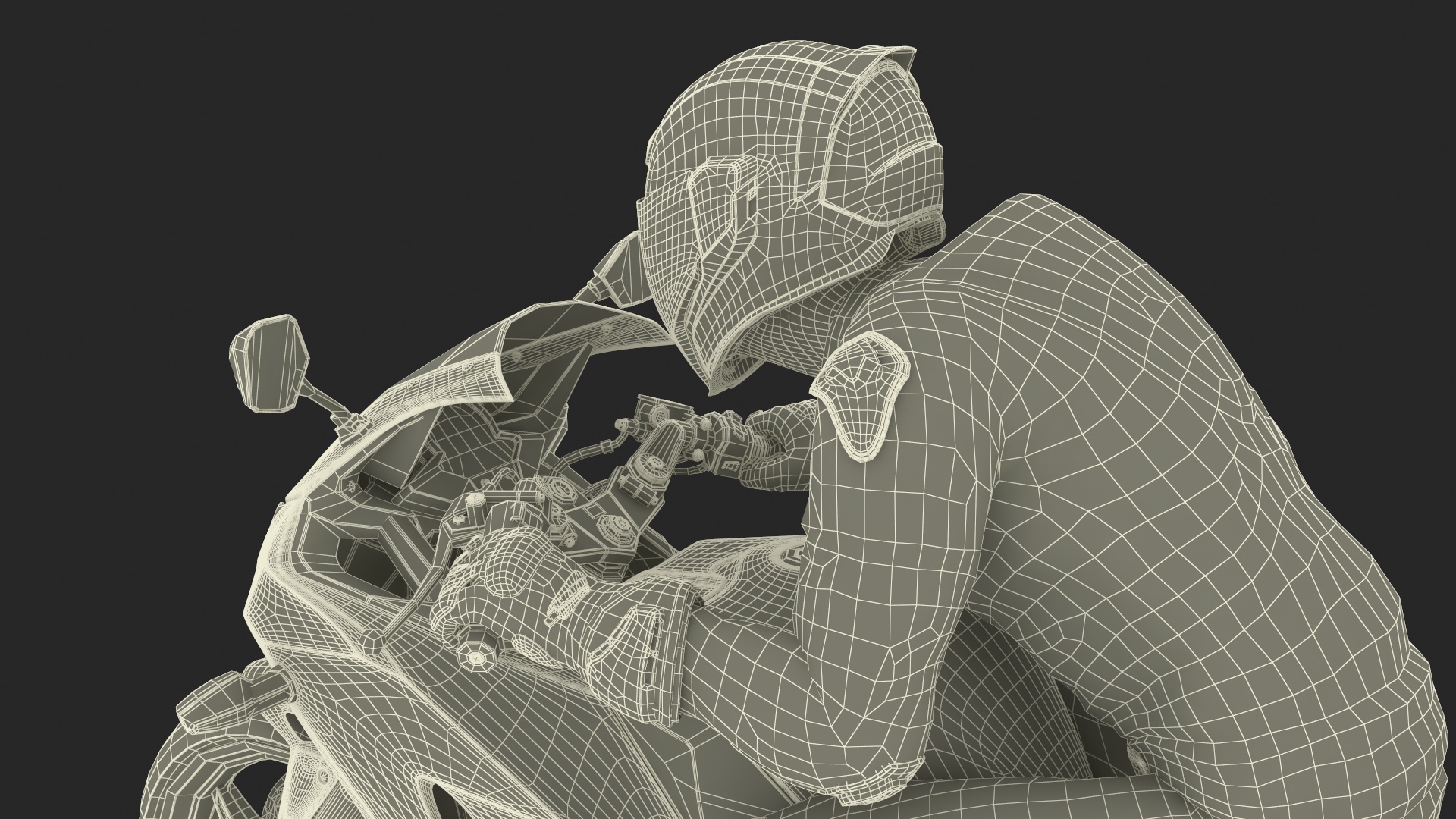 3D model Sport Motorcycle with Rider in Race Suit
