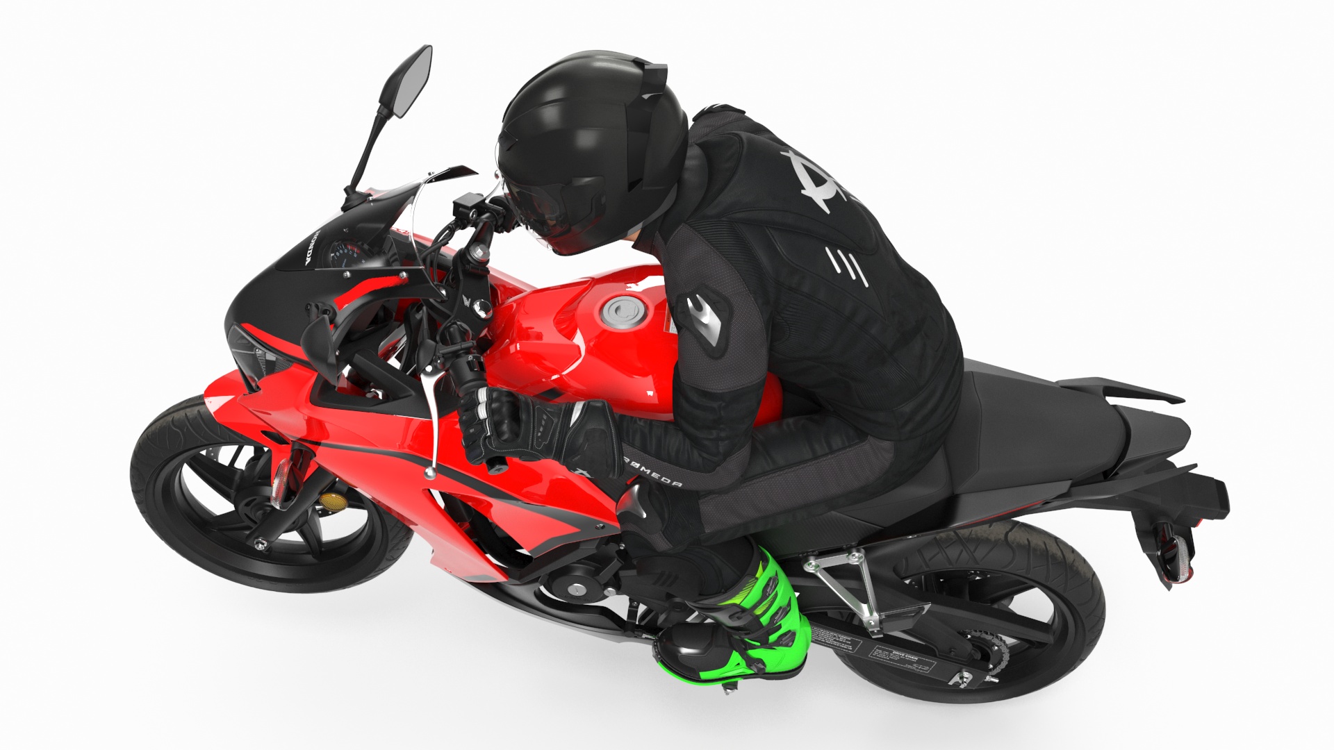 3D model Sport Motorcycle with Rider in Race Suit