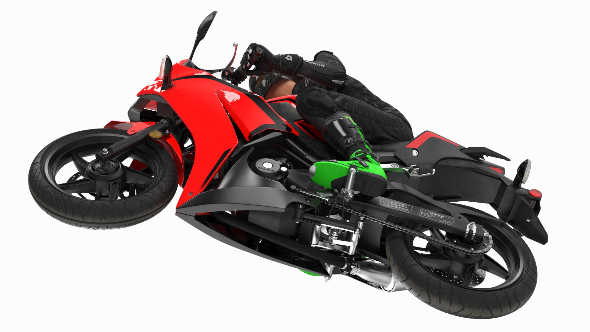 3D model Sport Motorcycle with Rider in Race Suit