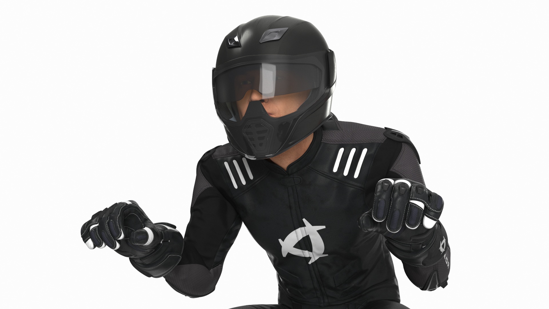 3D model Sport Motorcycle with Rider in Race Suit