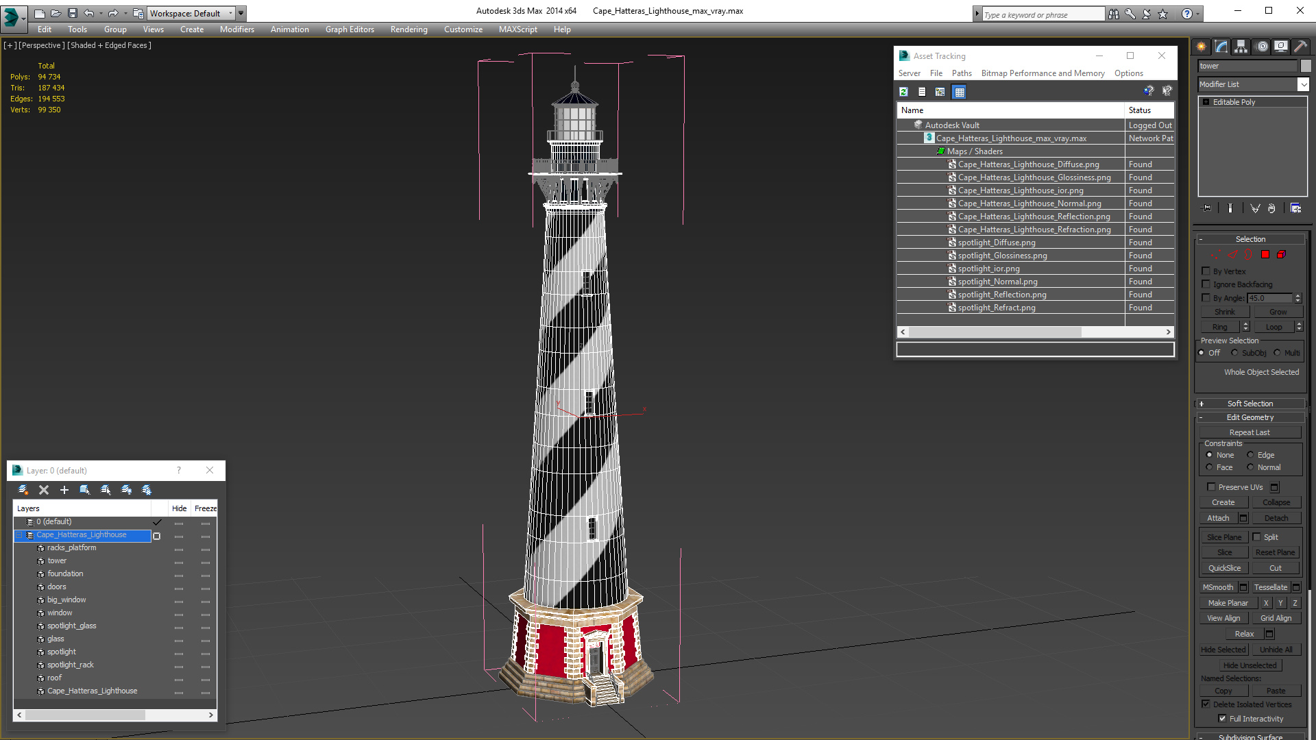 Cape Hatteras Lighthouse 3D model
