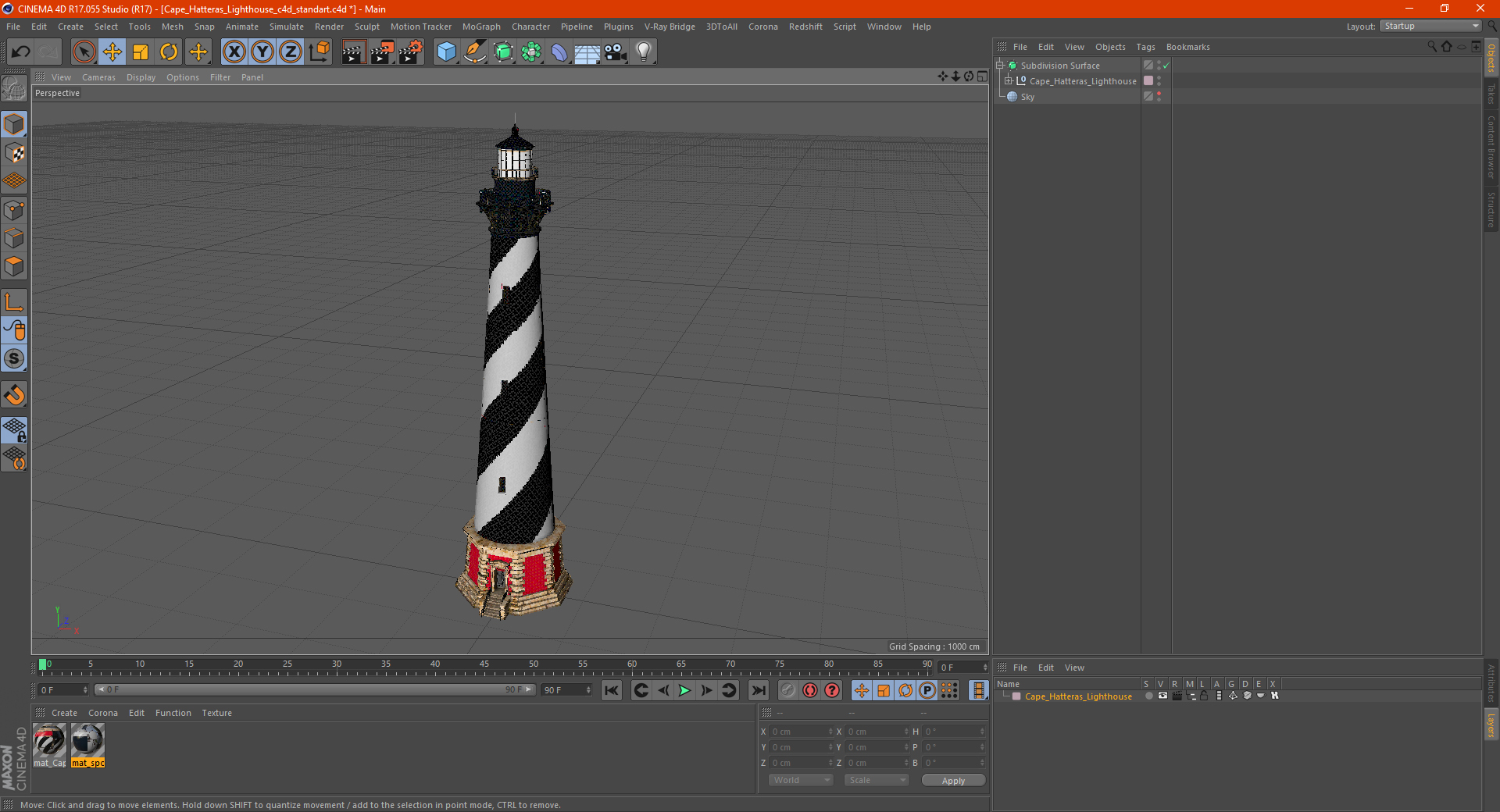 Cape Hatteras Lighthouse 3D model