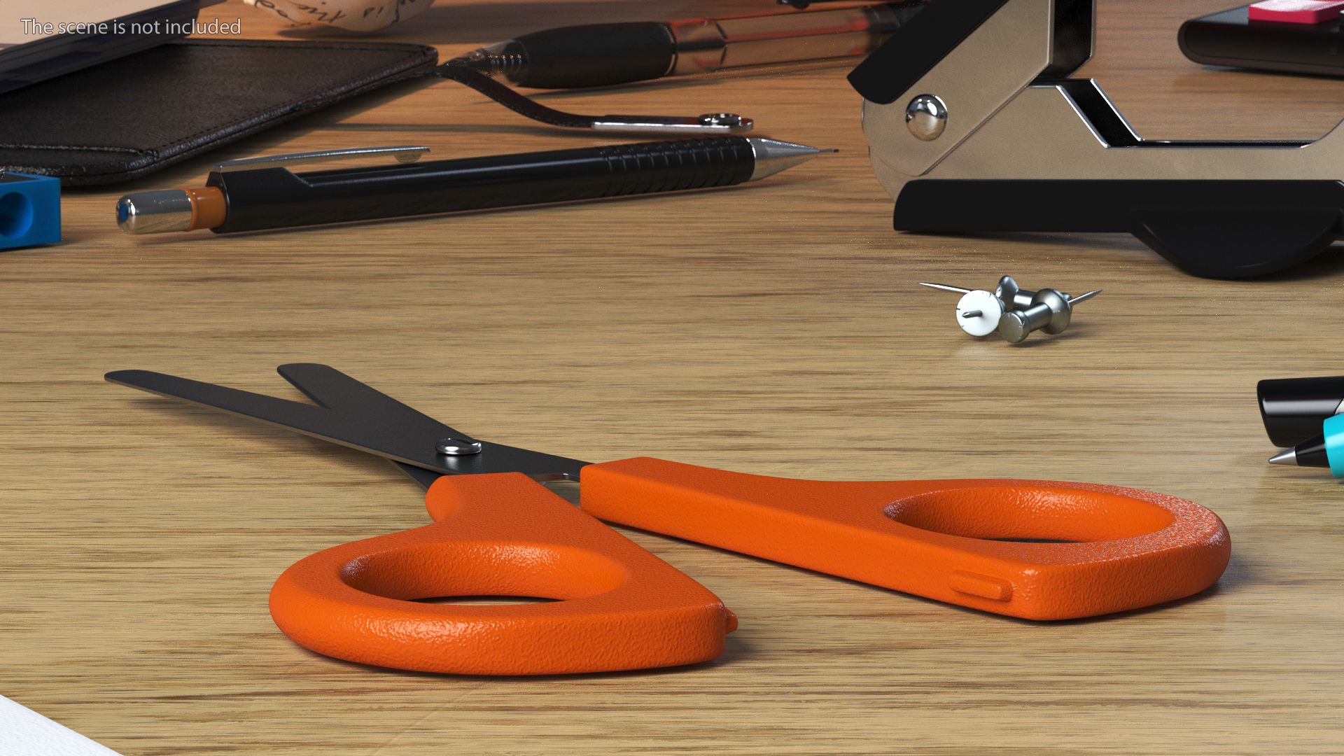 3D Orange Color Scissors