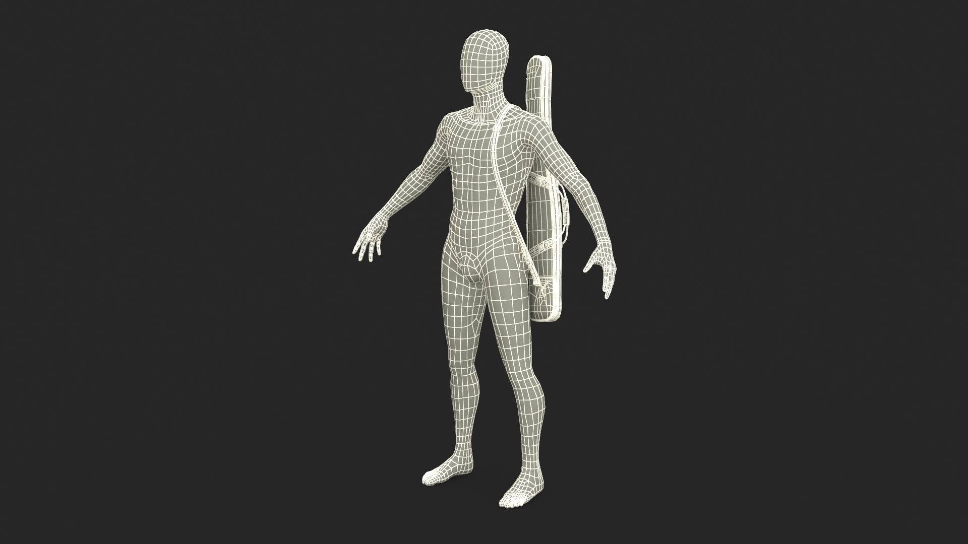 3D model Hunting Rifle Bag on Mannequin