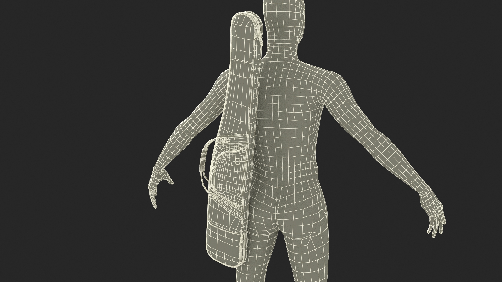 3D model Hunting Rifle Bag on Mannequin