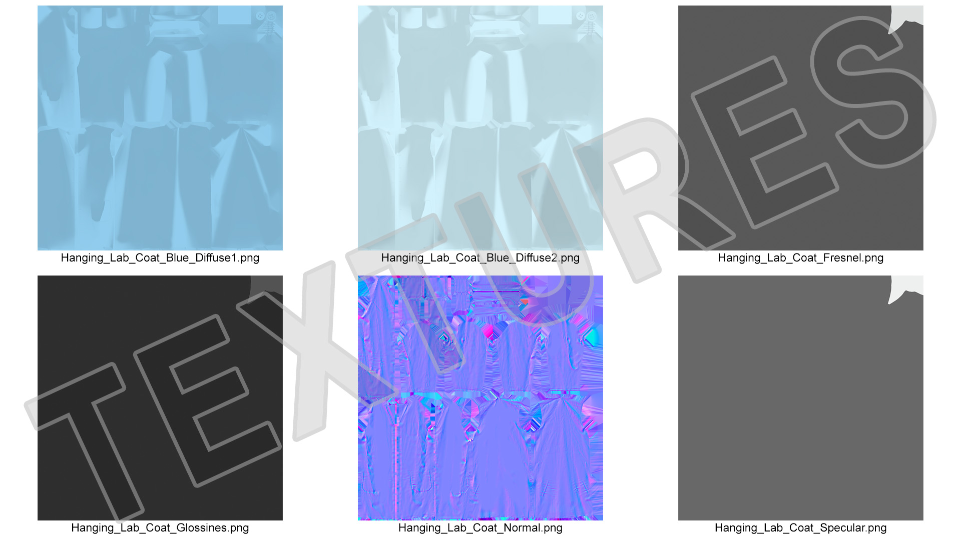 3D Lab Coat Blue Hanging
