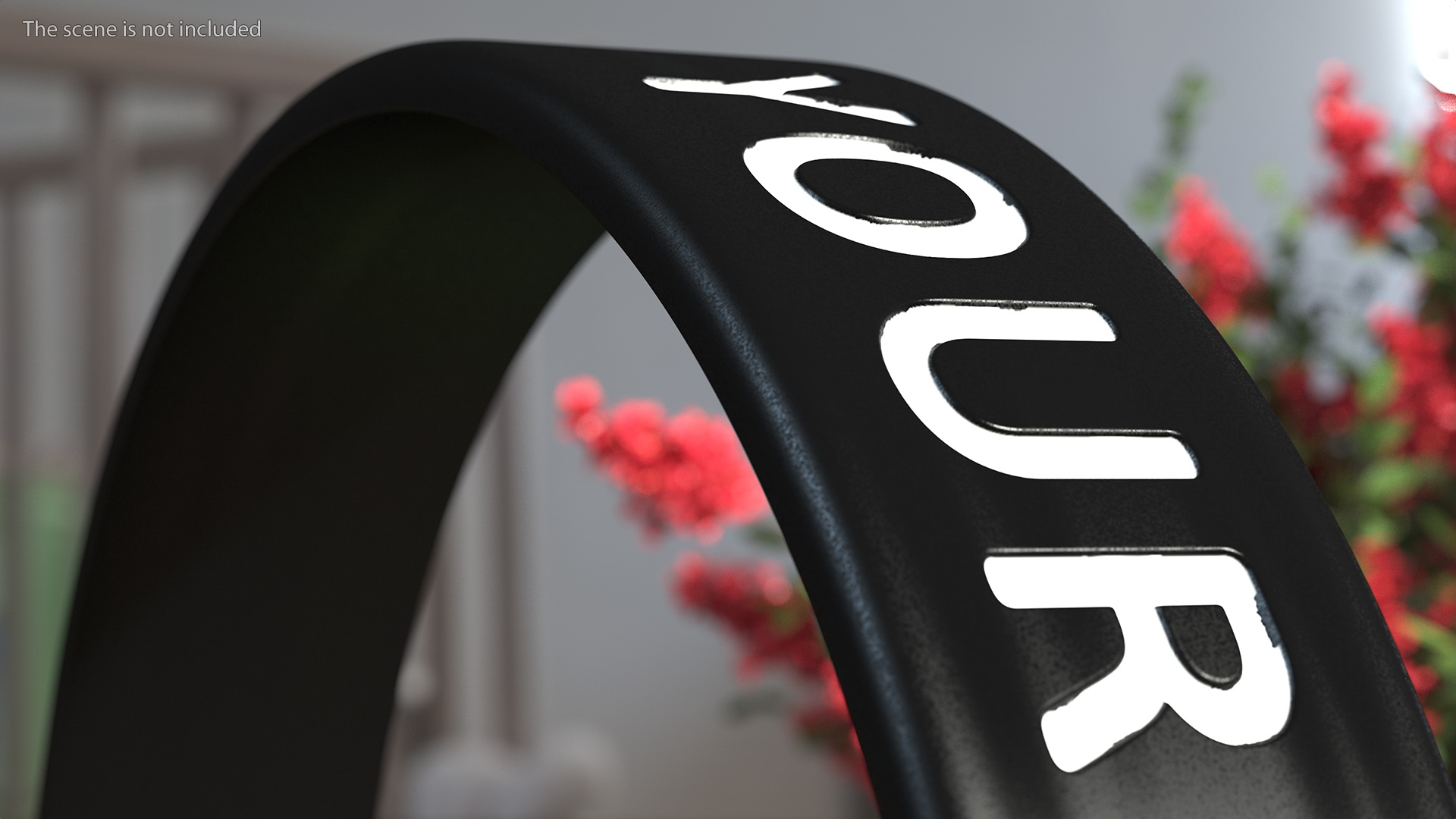 3D model Custom Text Silicone Wristband