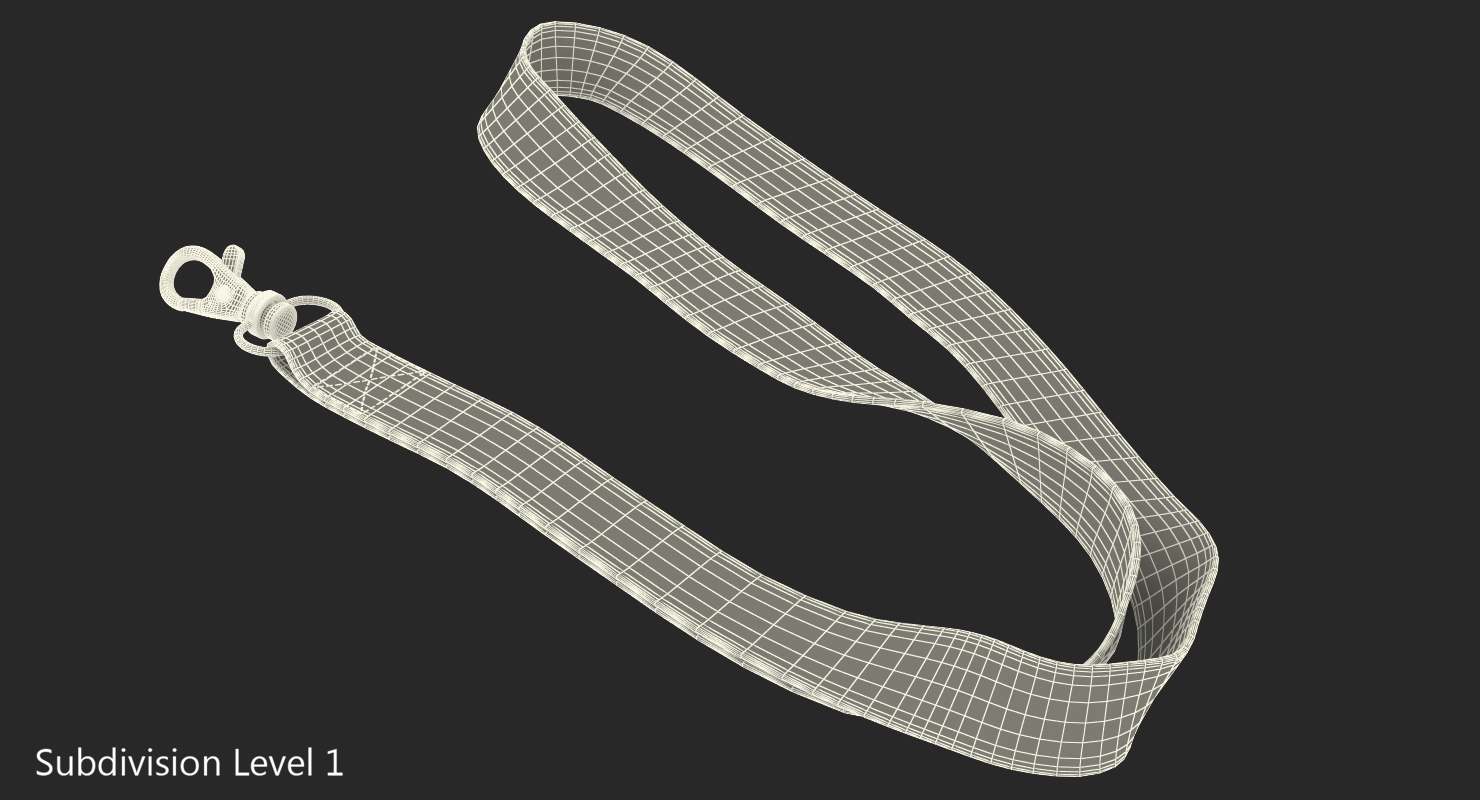 Red Visitor Lanyard 3D model