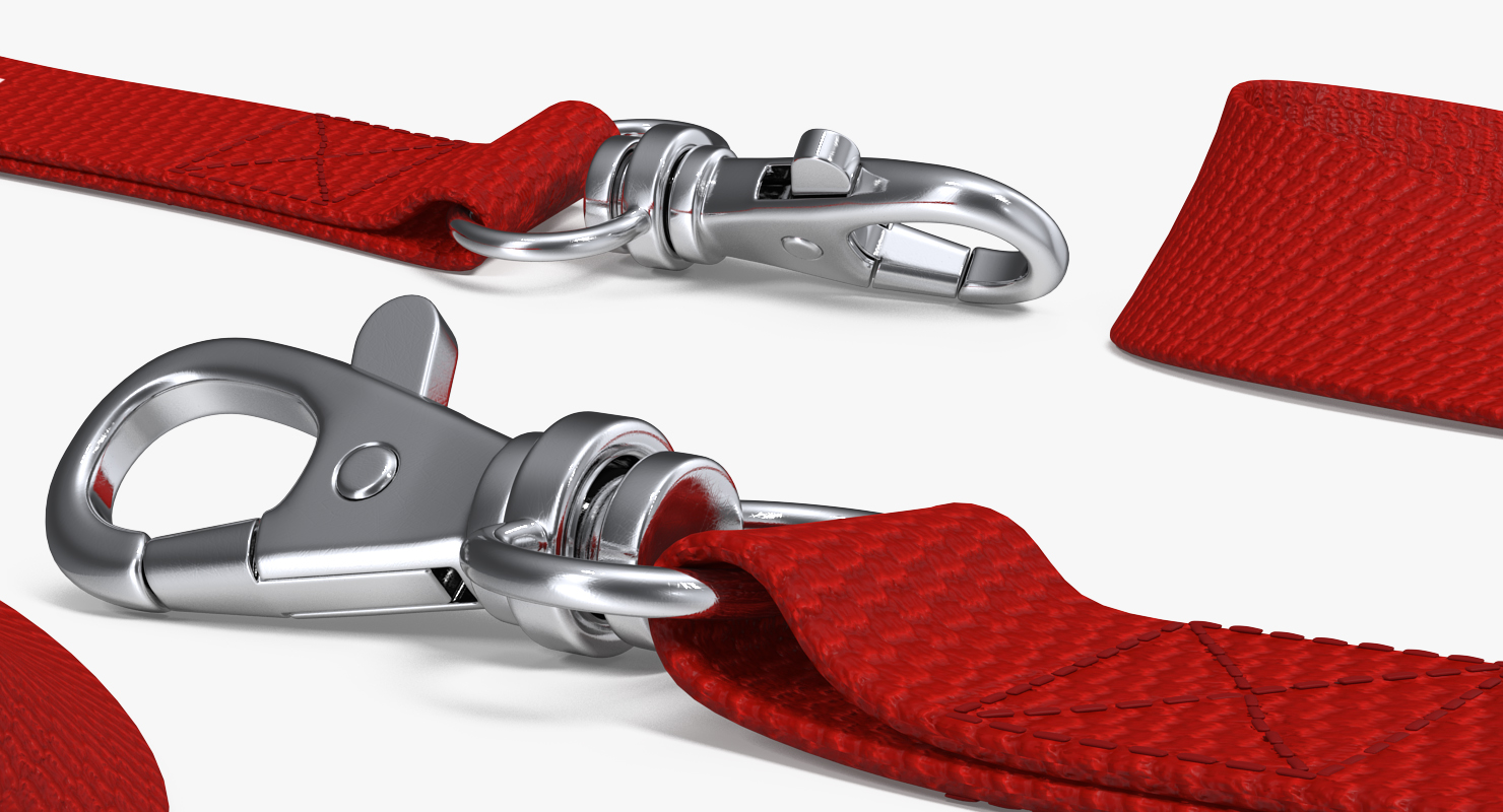 Red Visitor Lanyard 3D model
