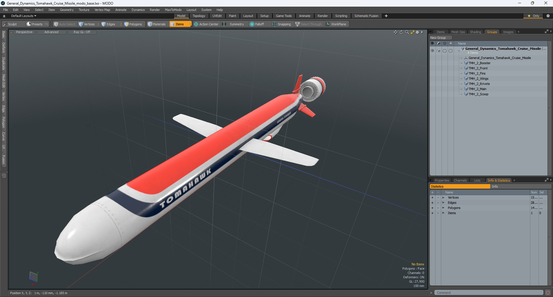 3D model General Dynamics Tomahawk Cruise Missile