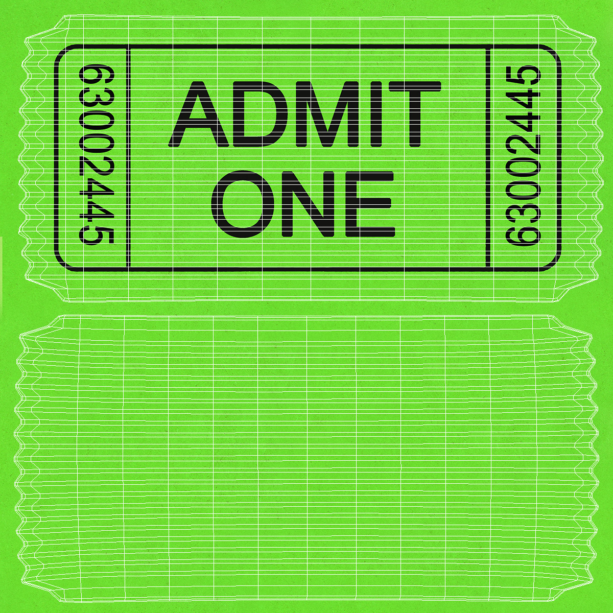 3D Vintage Cinema Admission Ticket