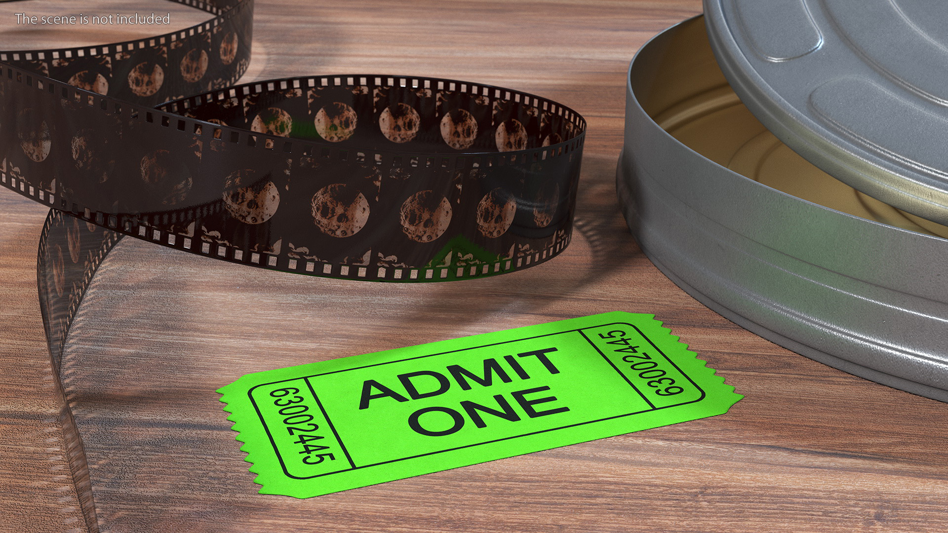 3D Vintage Cinema Admission Ticket