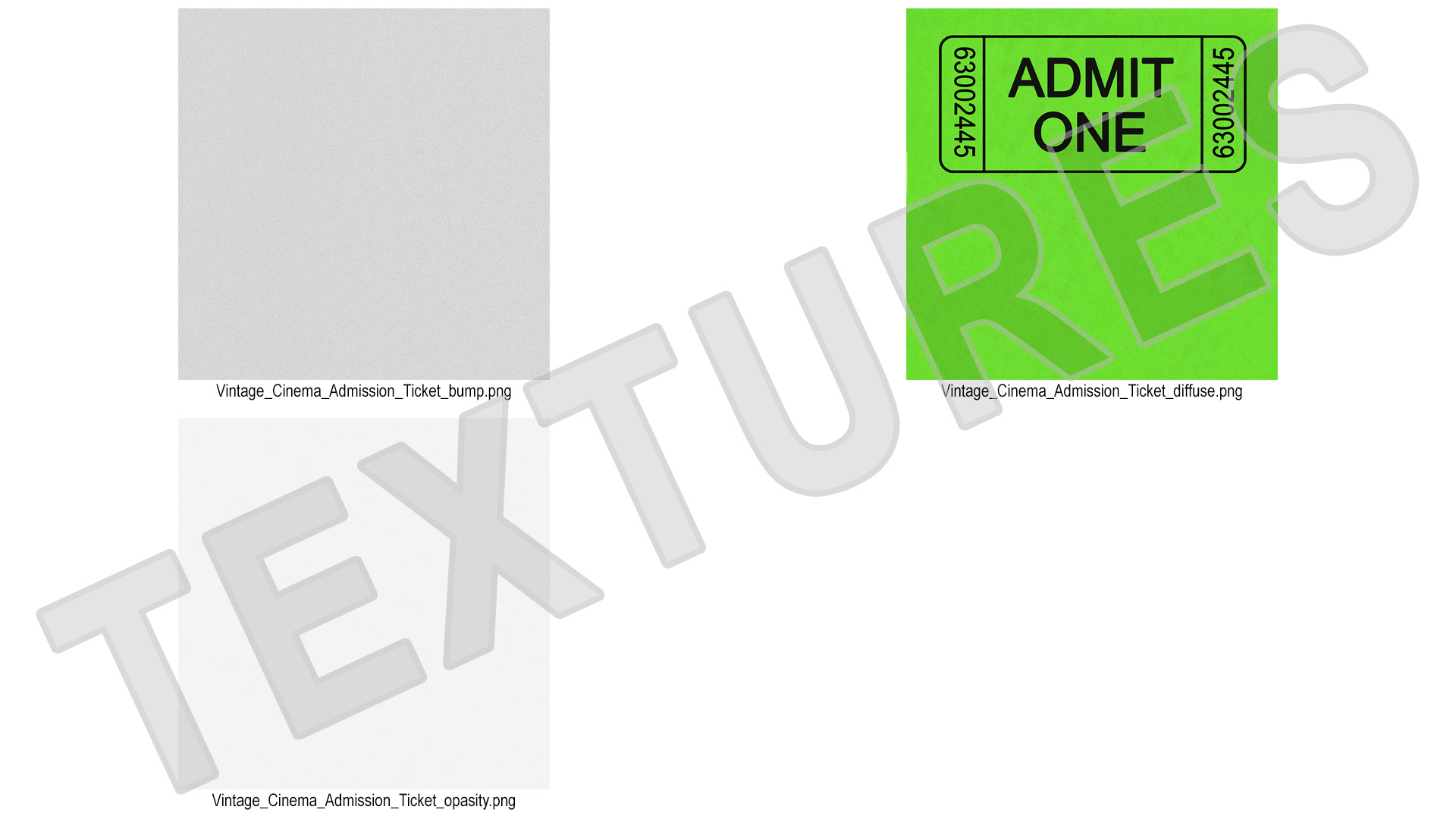 3D Vintage Cinema Admission Ticket