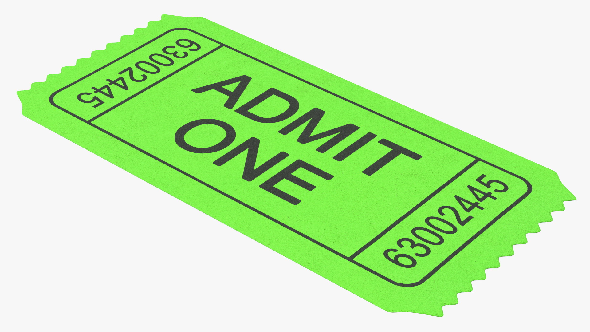 3D Vintage Cinema Admission Ticket