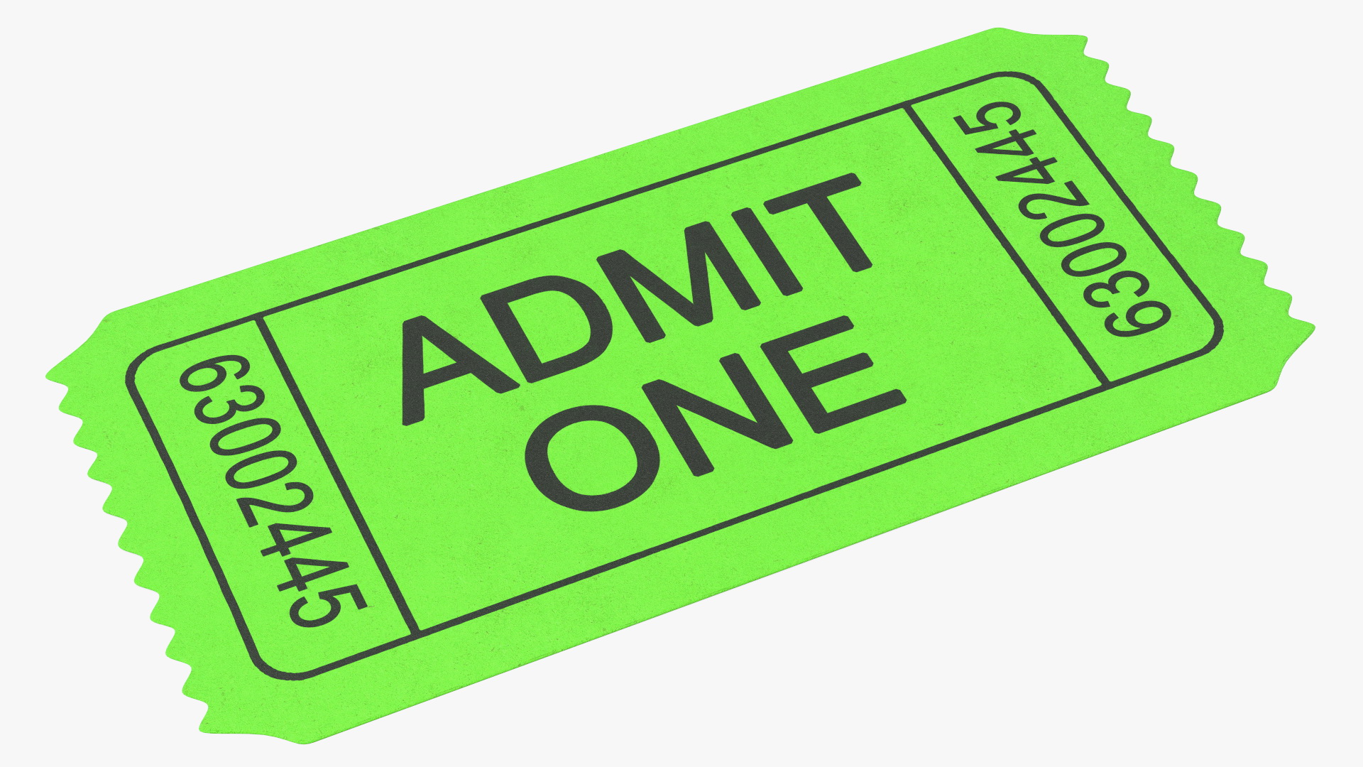 3D Vintage Cinema Admission Ticket