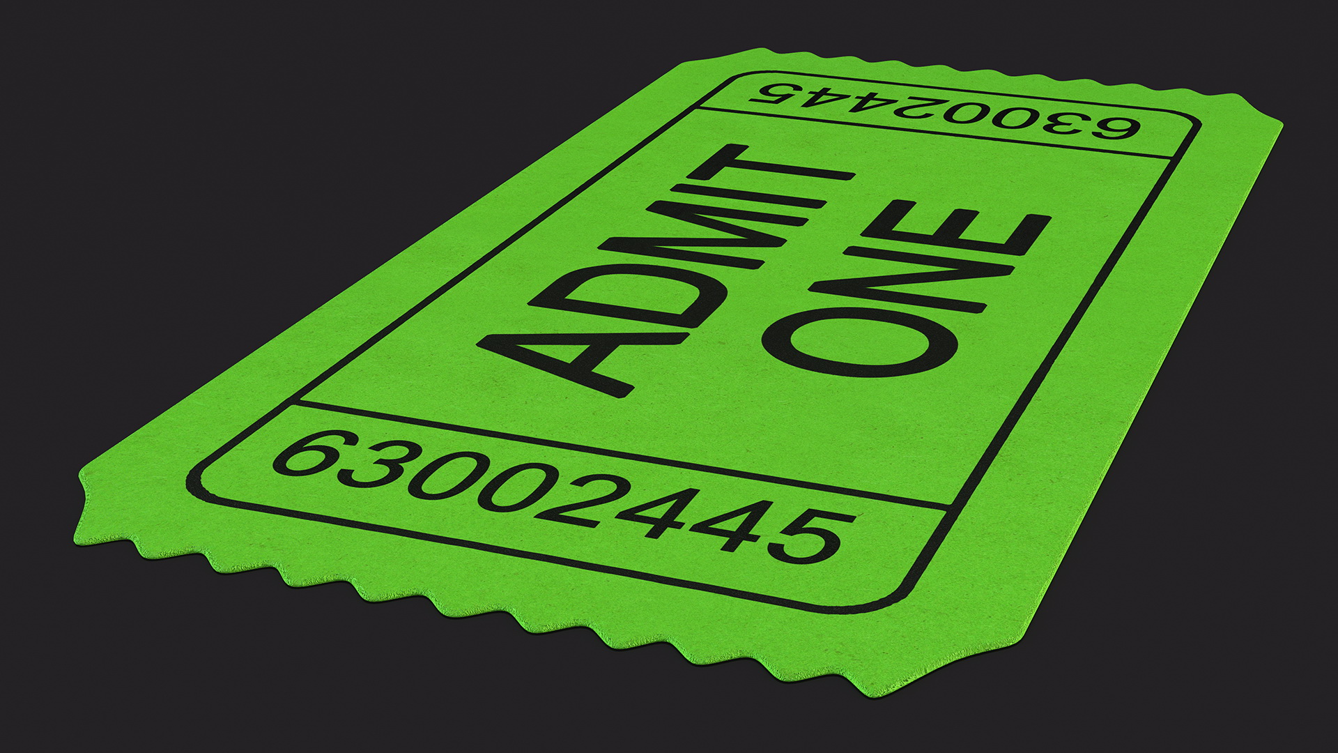 3D Vintage Cinema Admission Ticket