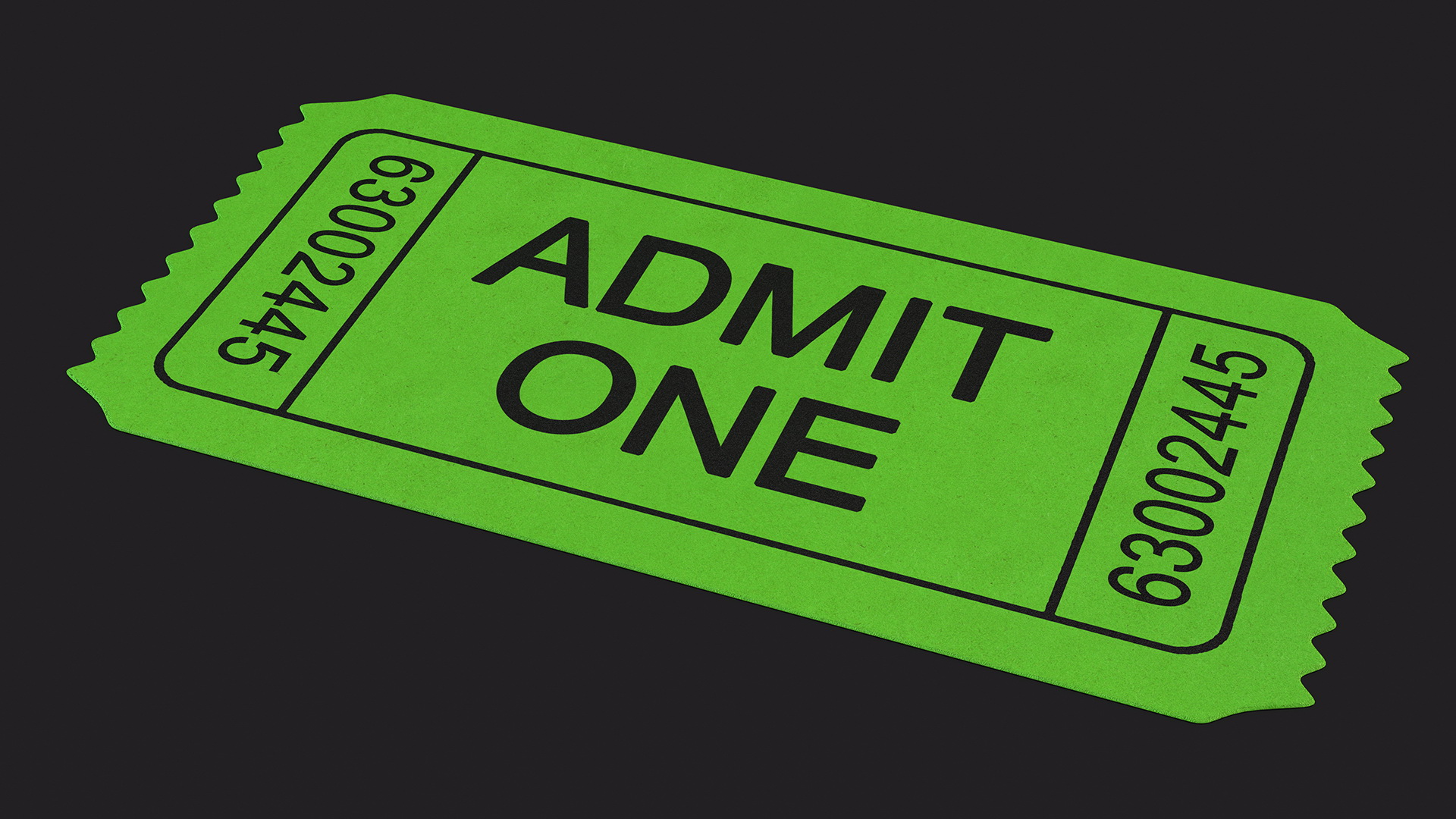 3D Vintage Cinema Admission Ticket