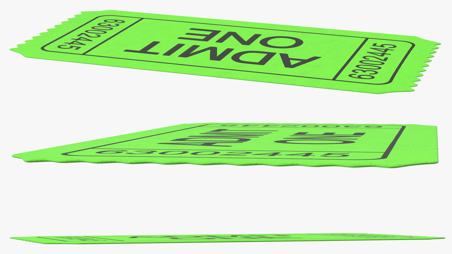 3D Vintage Cinema Admission Ticket