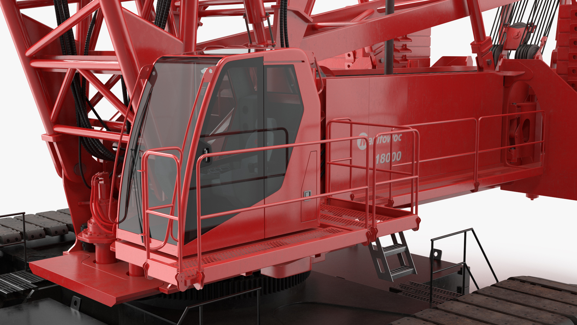 3D Manitowoc 18000 Crawler Crane Red model