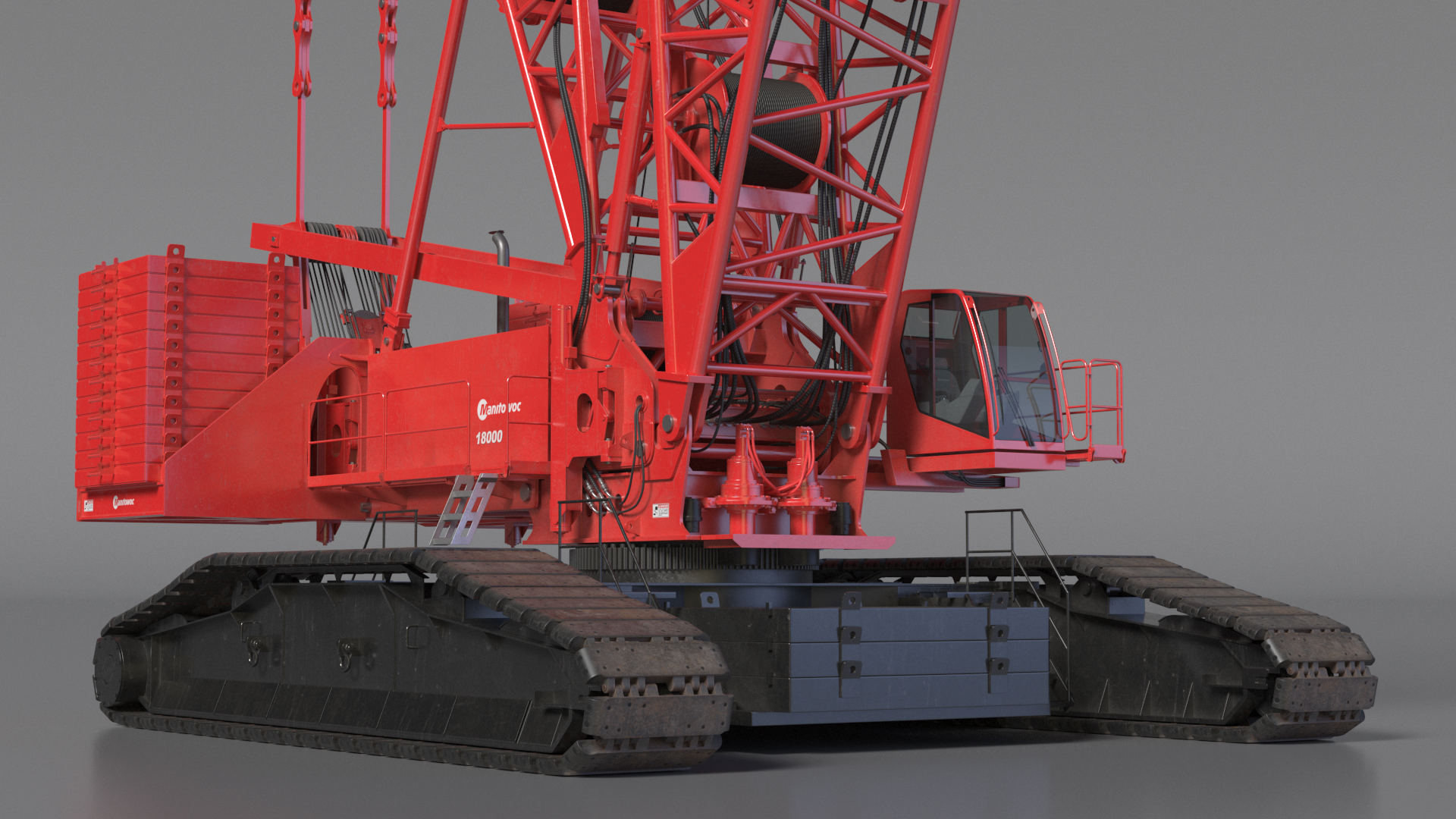3D Manitowoc 18000 Crawler Crane Red model