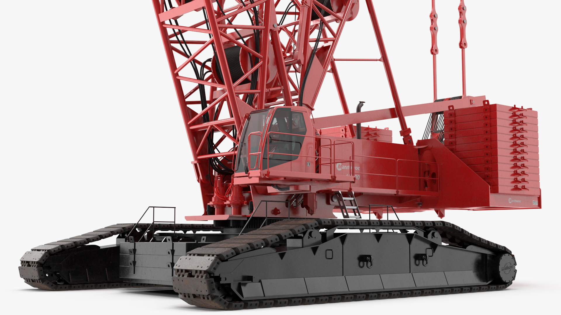 3D Manitowoc 18000 Crawler Crane Red model