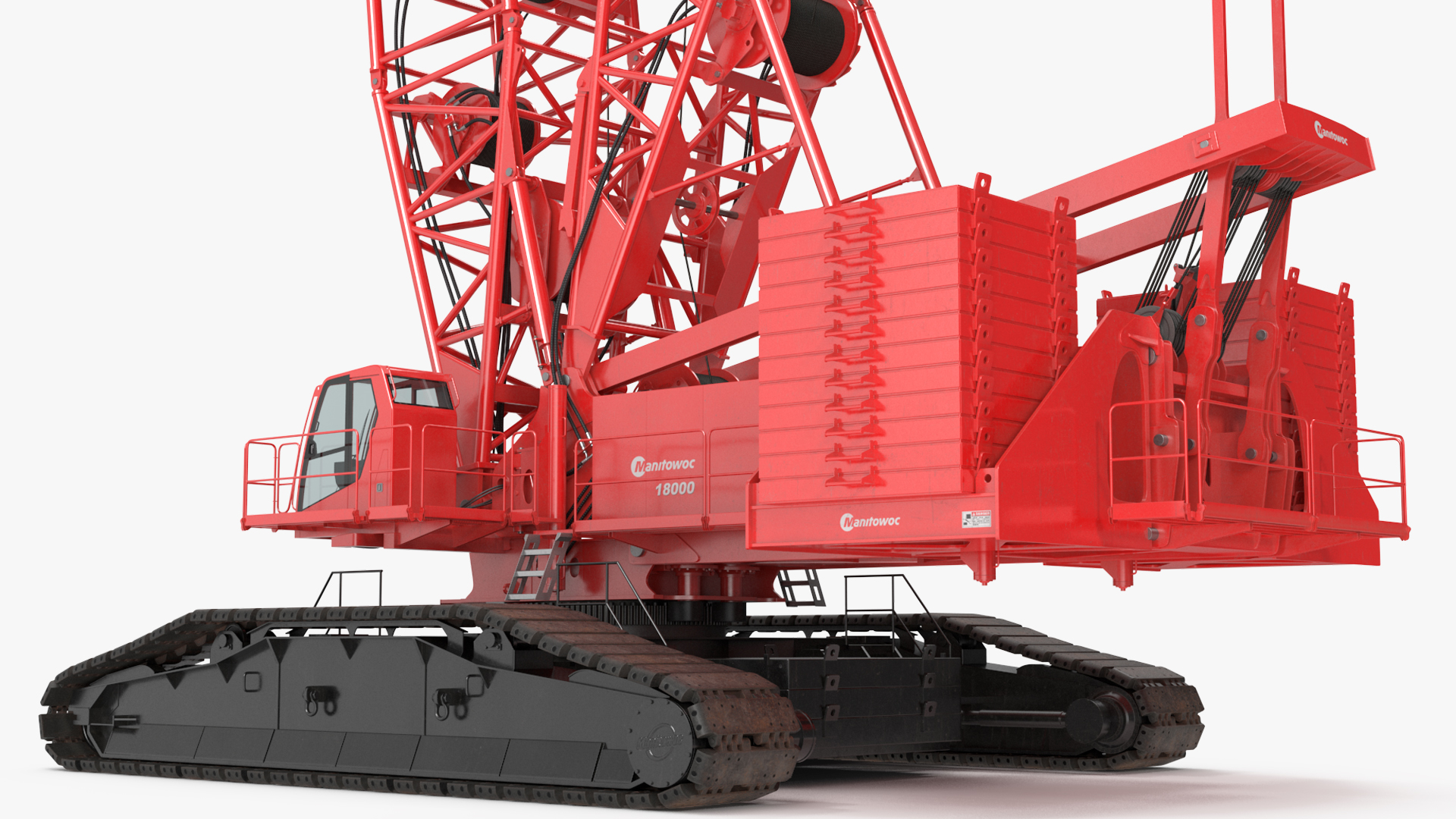 3D Manitowoc 18000 Crawler Crane Red model