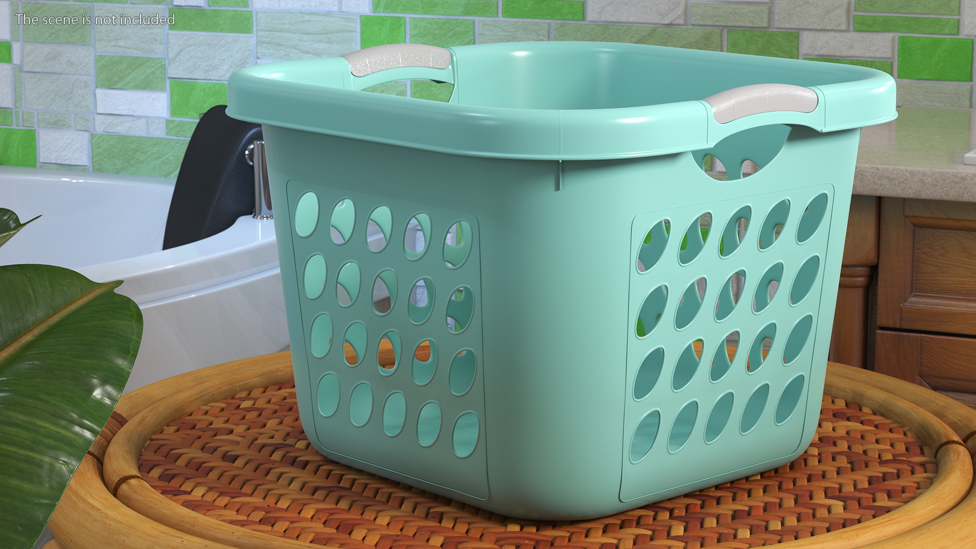 Plastic Laundry Basket Square Blue 3D model