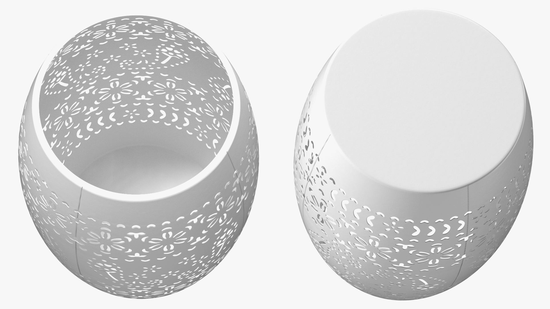 3D model Interior Iron Side Table White