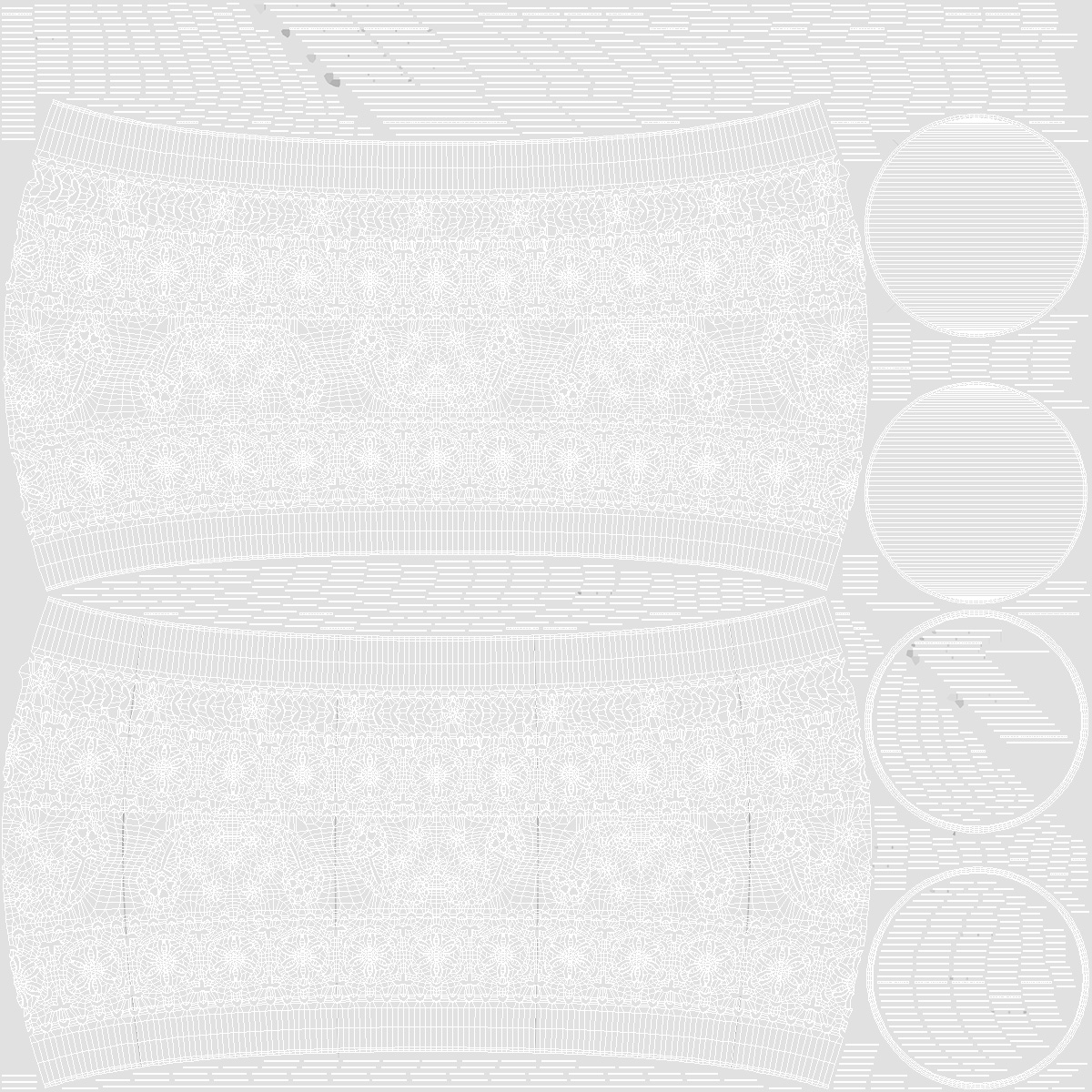 3D model Interior Iron Side Table White