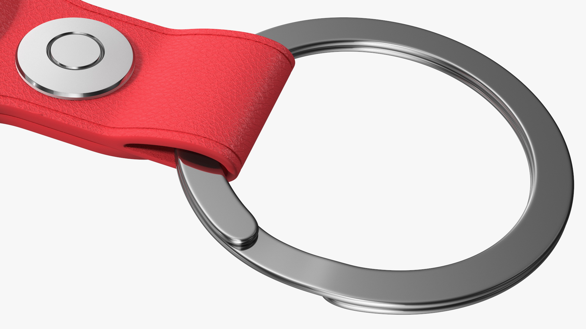 3D Apple AirTag Leather Key Ring Red model