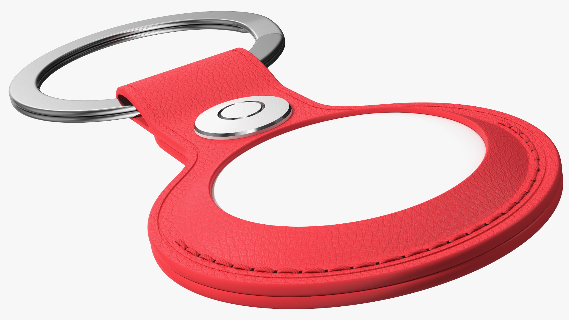 3D Apple AirTag Leather Key Ring Red model