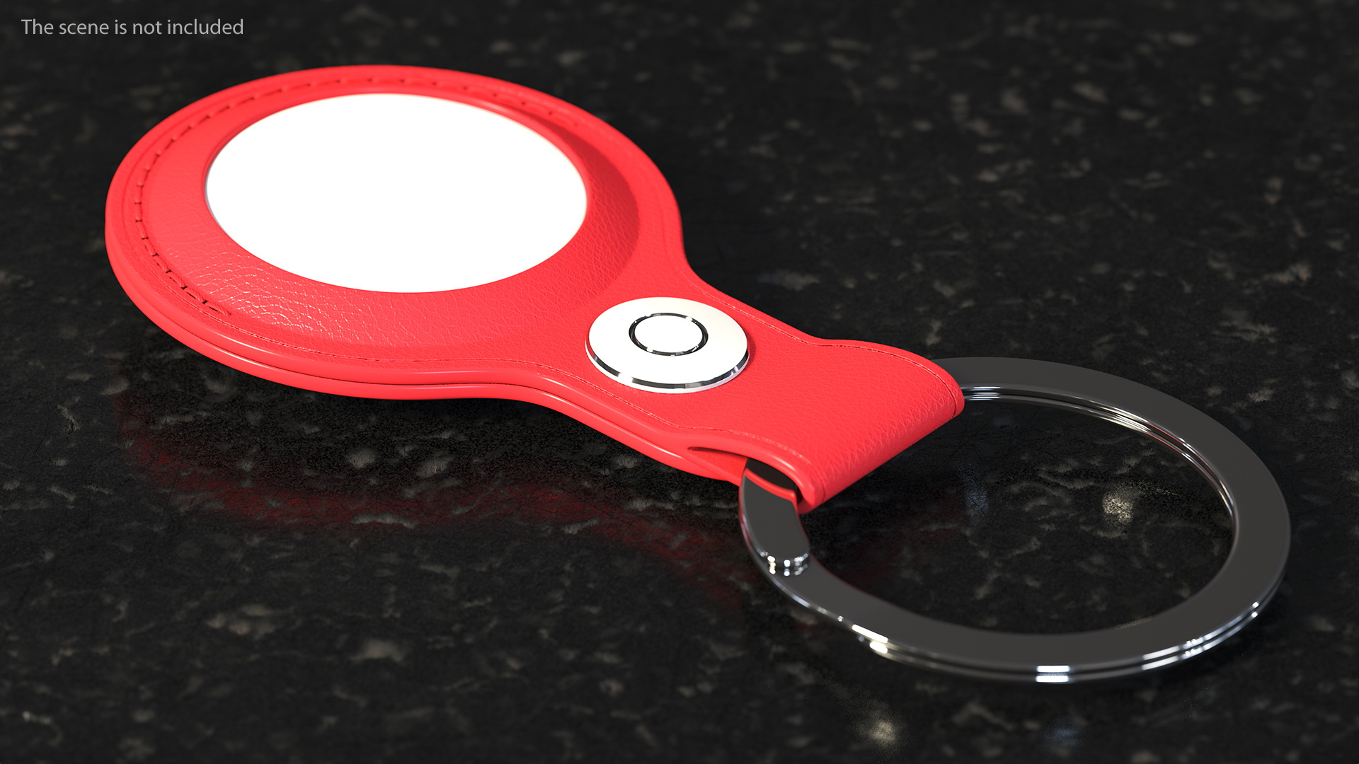 3D Apple AirTag Leather Key Ring Red model
