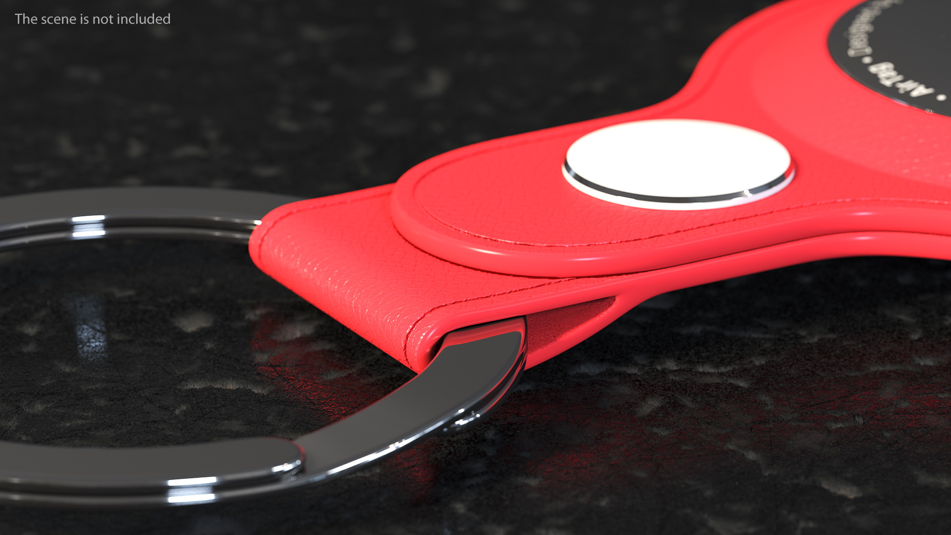 3D Apple AirTag Leather Key Ring Red model