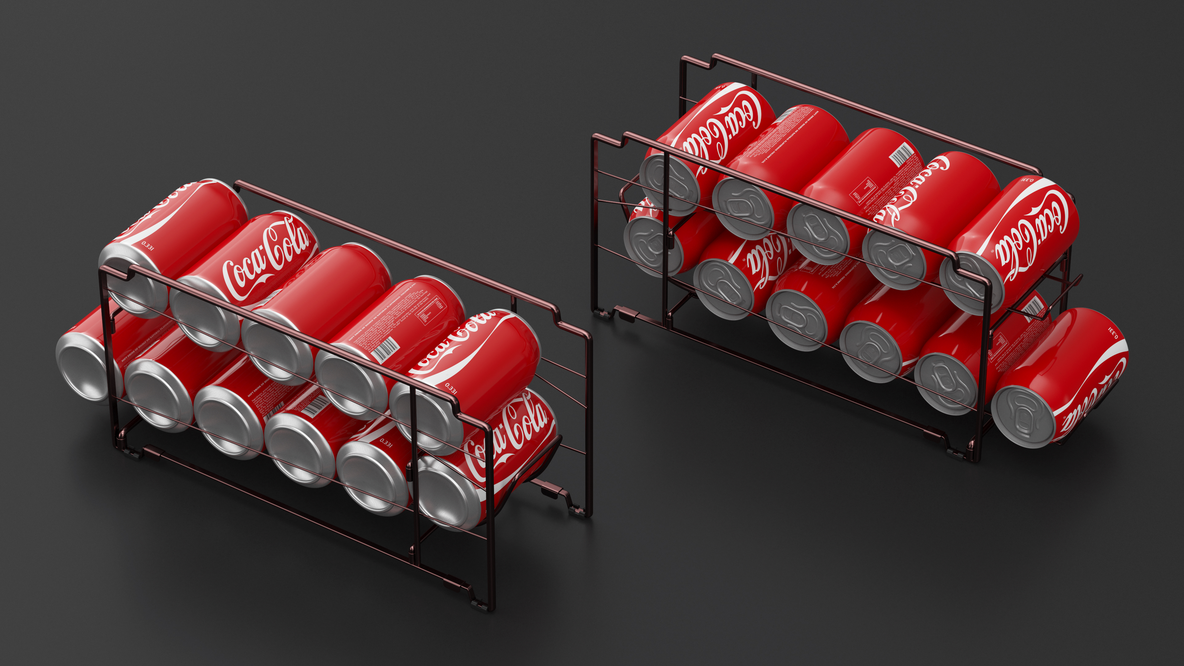 3D Beverage Can Dispenser Copper with CocaCola model
