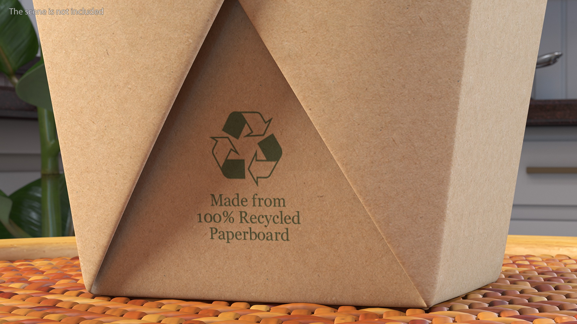3D Kraft Paper Take Out Food Container 32 Oz