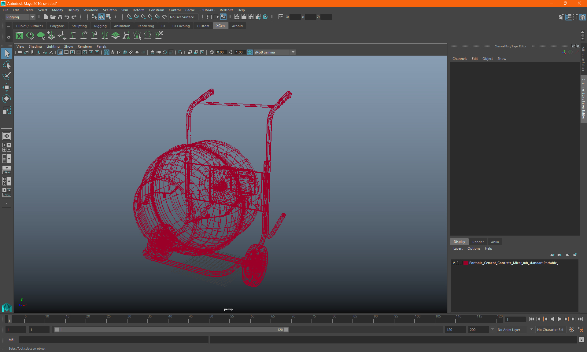 3D model Portable Cement Concrete Mixer