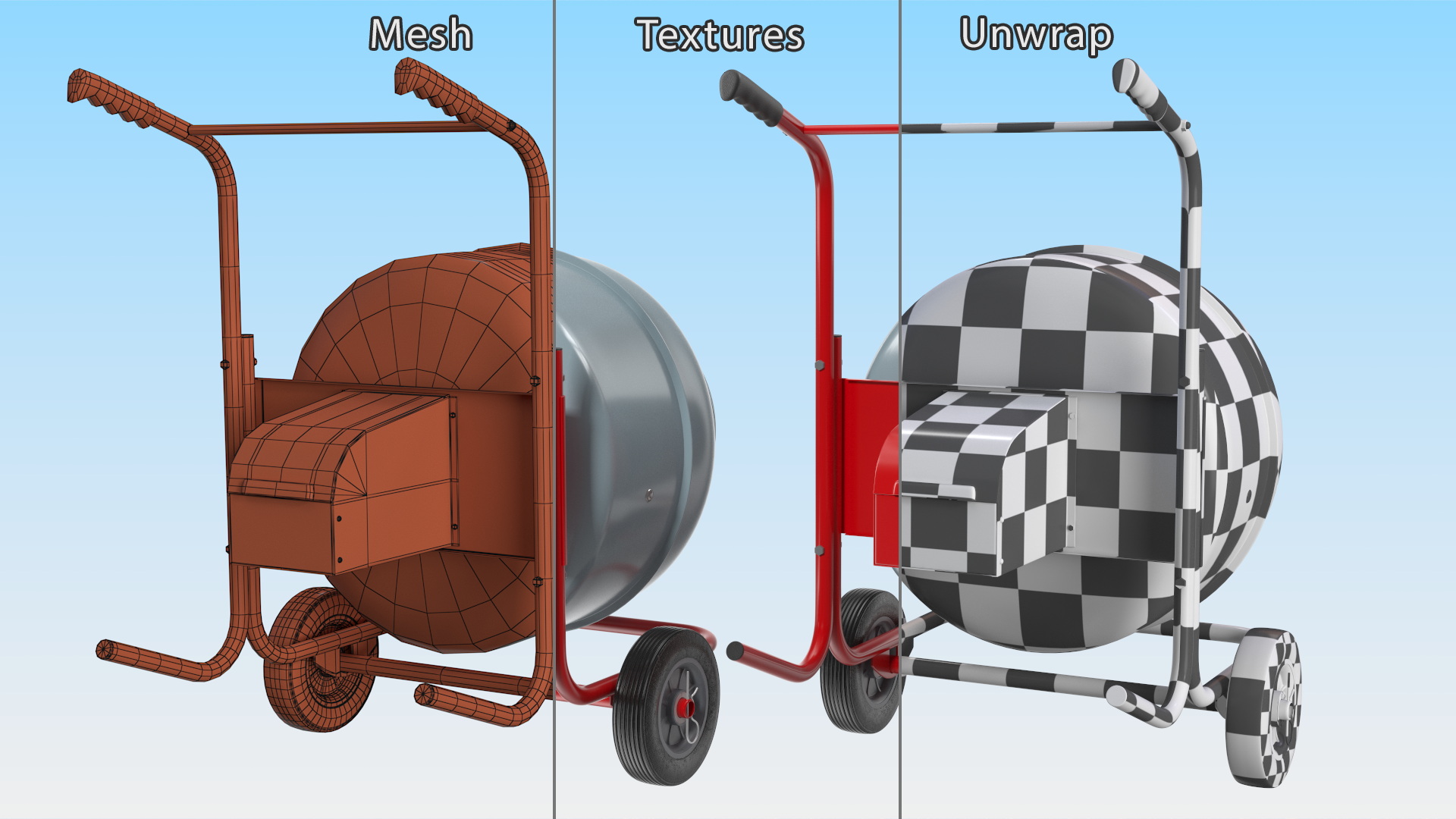 3D model Portable Cement Concrete Mixer