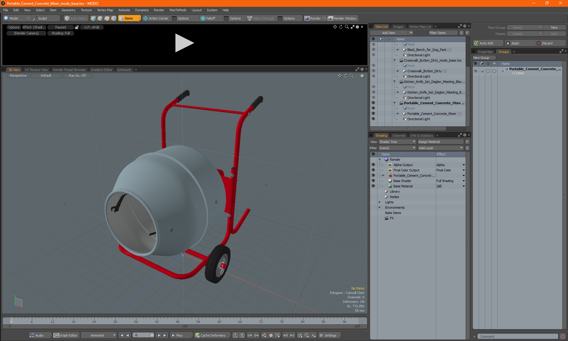 3D model Portable Cement Concrete Mixer