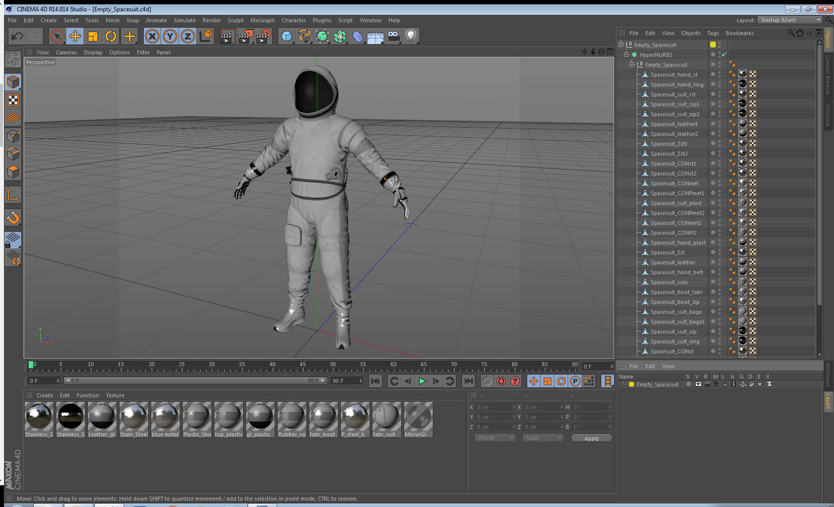 3D model Empty Spacesuit