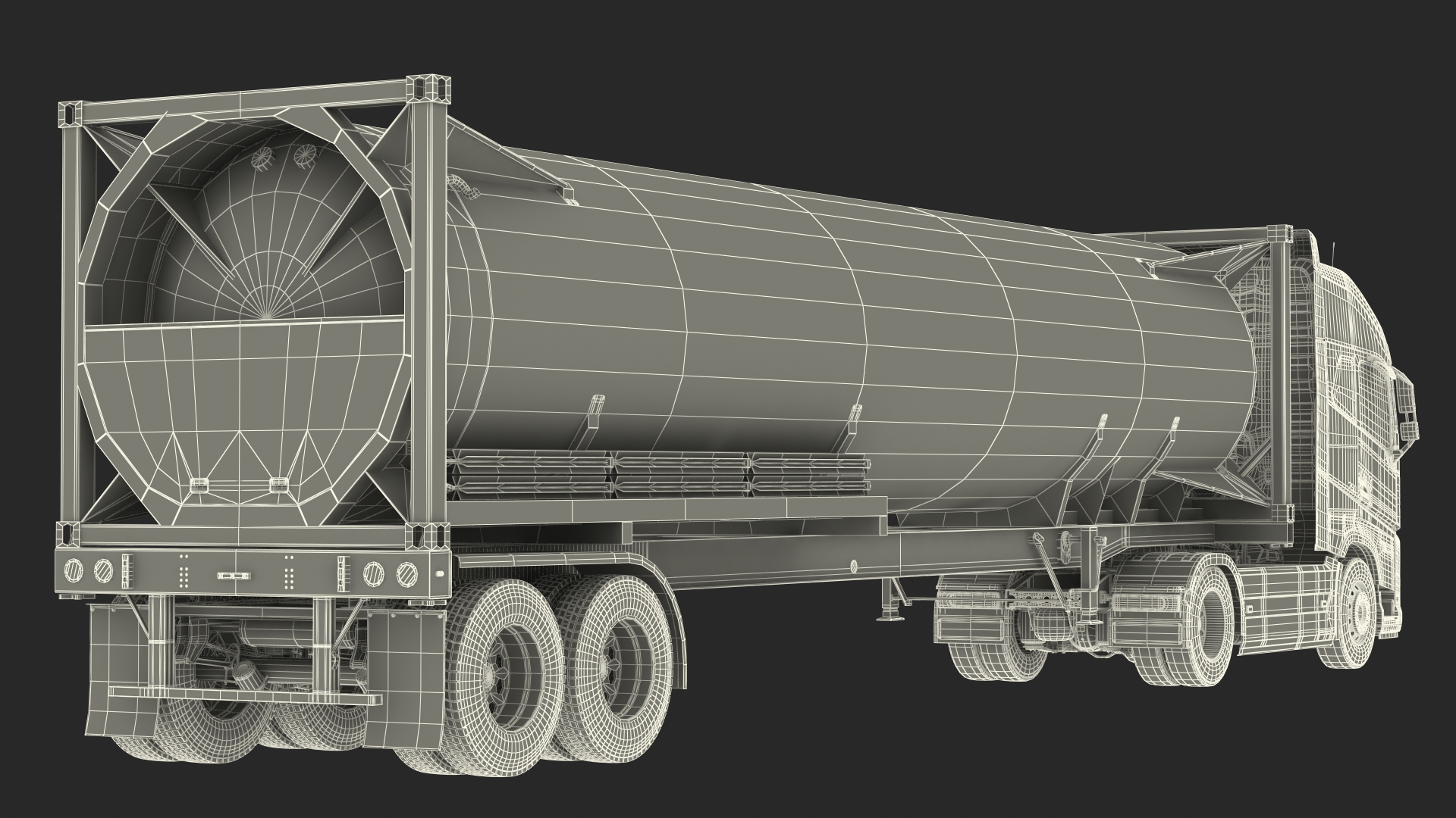 3D model Volvo FH16 750 Globetrotter Truck with Liquid Natural Gas Trailer