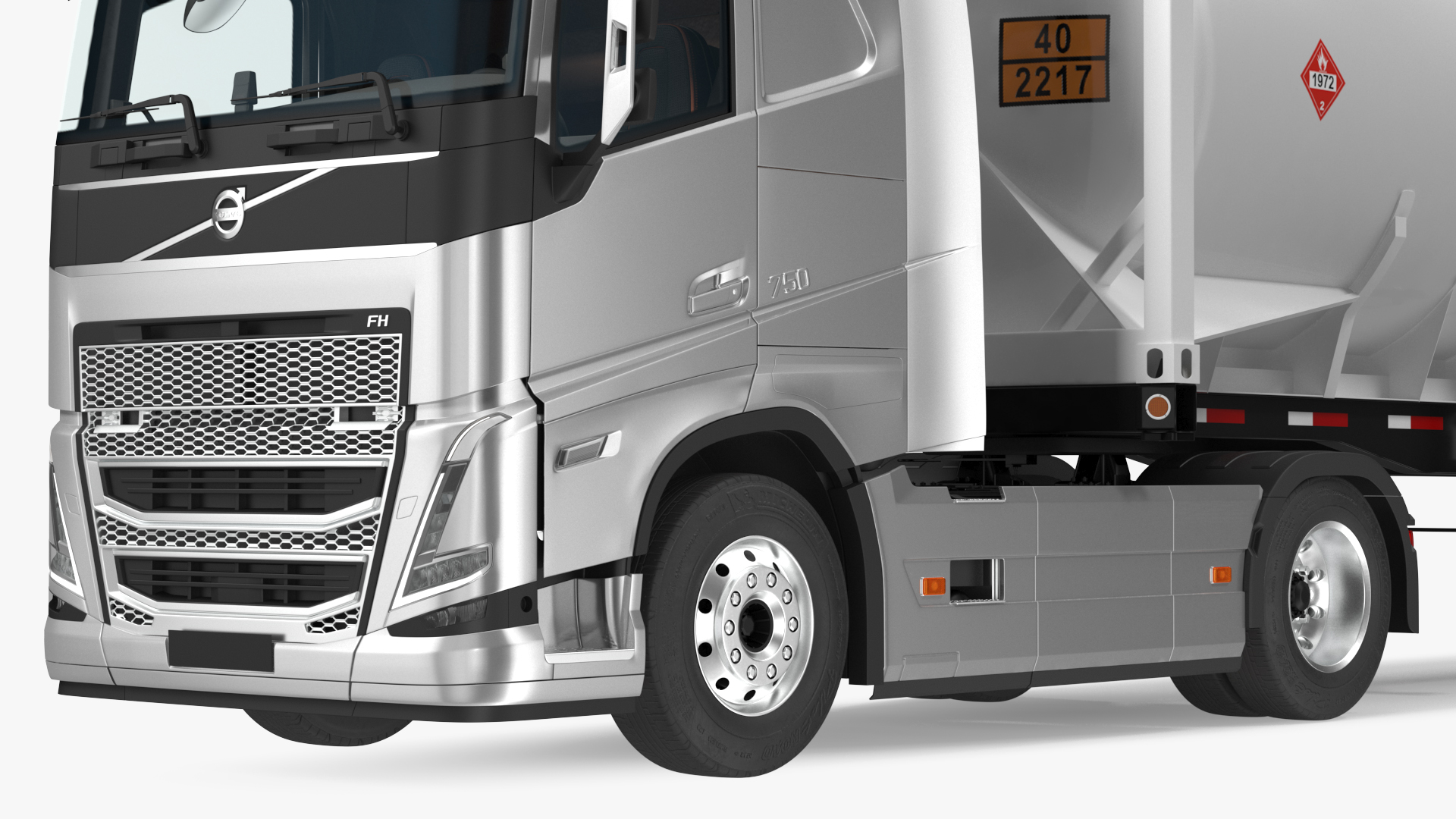 3D model Volvo FH16 750 Globetrotter Truck with Liquid Natural Gas Trailer