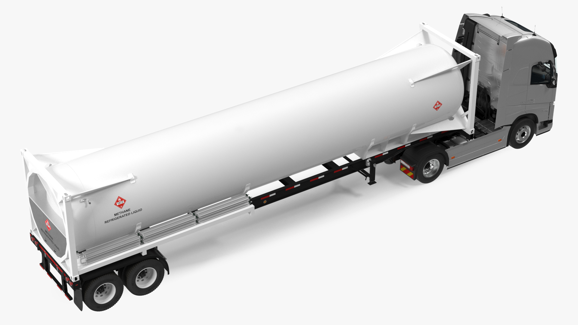 3D model Volvo FH16 750 Globetrotter Truck with Liquid Natural Gas Trailer
